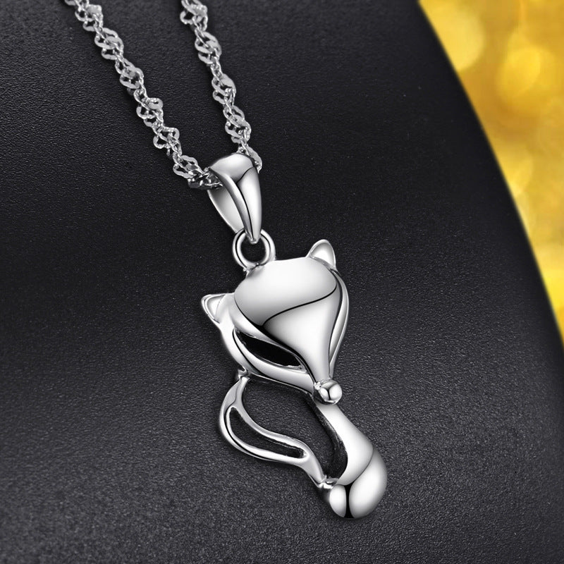 Sterling silver fox pendant