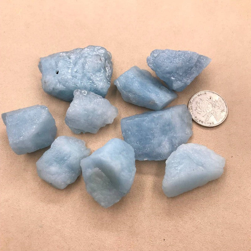 Natural Aquamarine Rough Stone Large Particle Ornaments