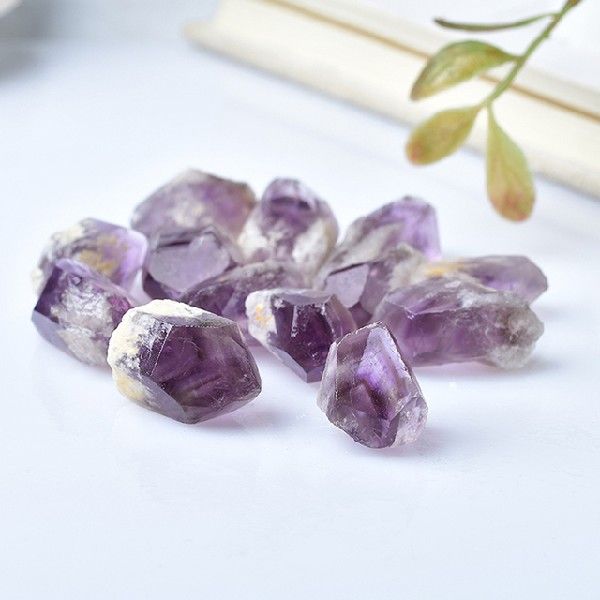 5PC Natural Amethyst Quartz Cluster Crystal Wand Point Raw