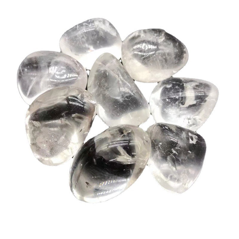 Natural White Crystal Rough Stone Polished Large Particle Rolling Stone Gravel Fish Tank Stone