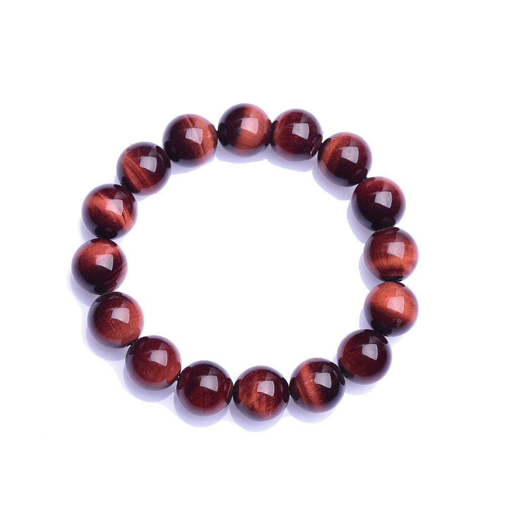 Natural Red Tiger Eye Stone Single Circle Bracelet Ornaments Buddhist Beads Tiger Eye Stone