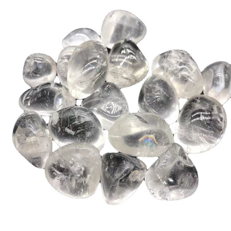 Natural White Crystal Rough Stone Polished Large Particle Rolling Stone Gravel Fish Tank Stone