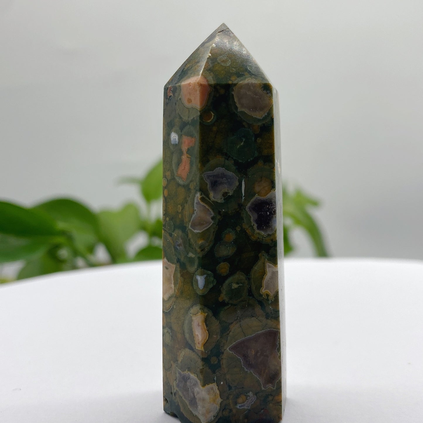 Natural Mineral Stone Finch Small Stone Hexagonal Column Pendant