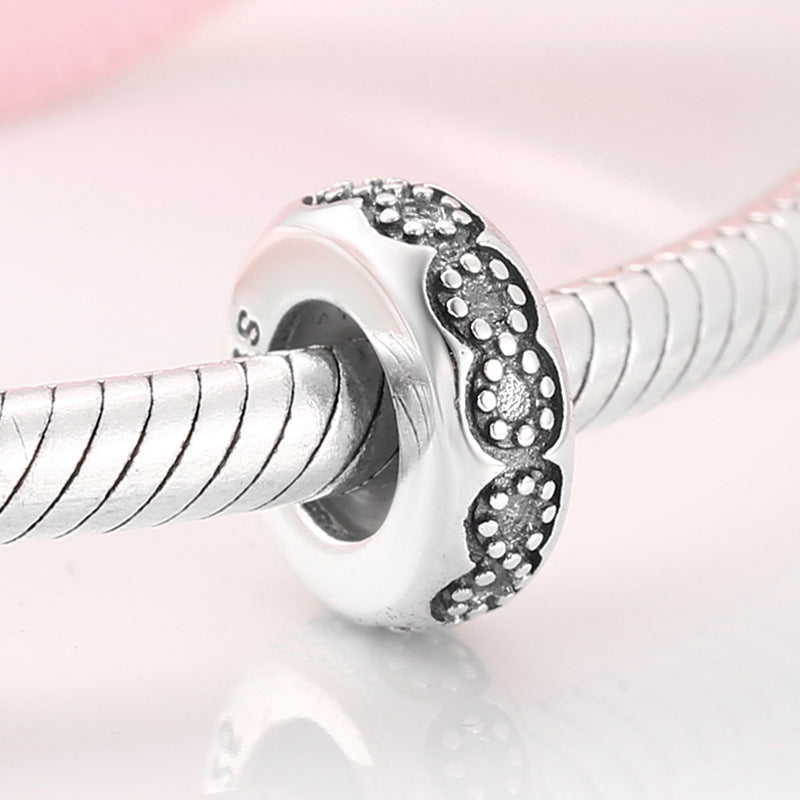 Sterling Silver Spacer S925 Sterling Silver Beads Women's Bracelet Positioning Diy Accessories