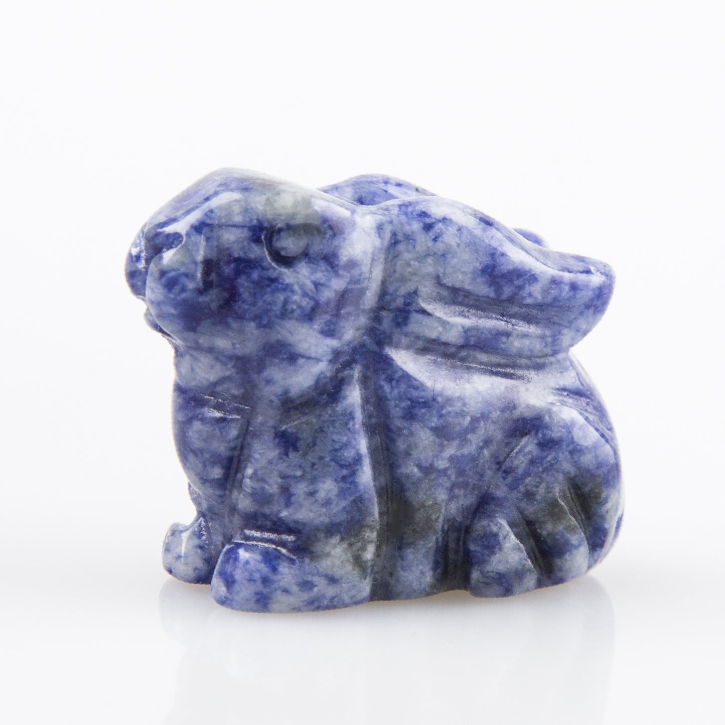 Jade Powder Crystal Stone Rabbit Ornament