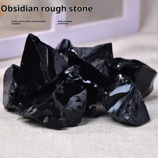 Natural Obsidian Rough Stone Large Gravel Rolling Stone Fragrant Stone Aromatherapy Stone Large Particles