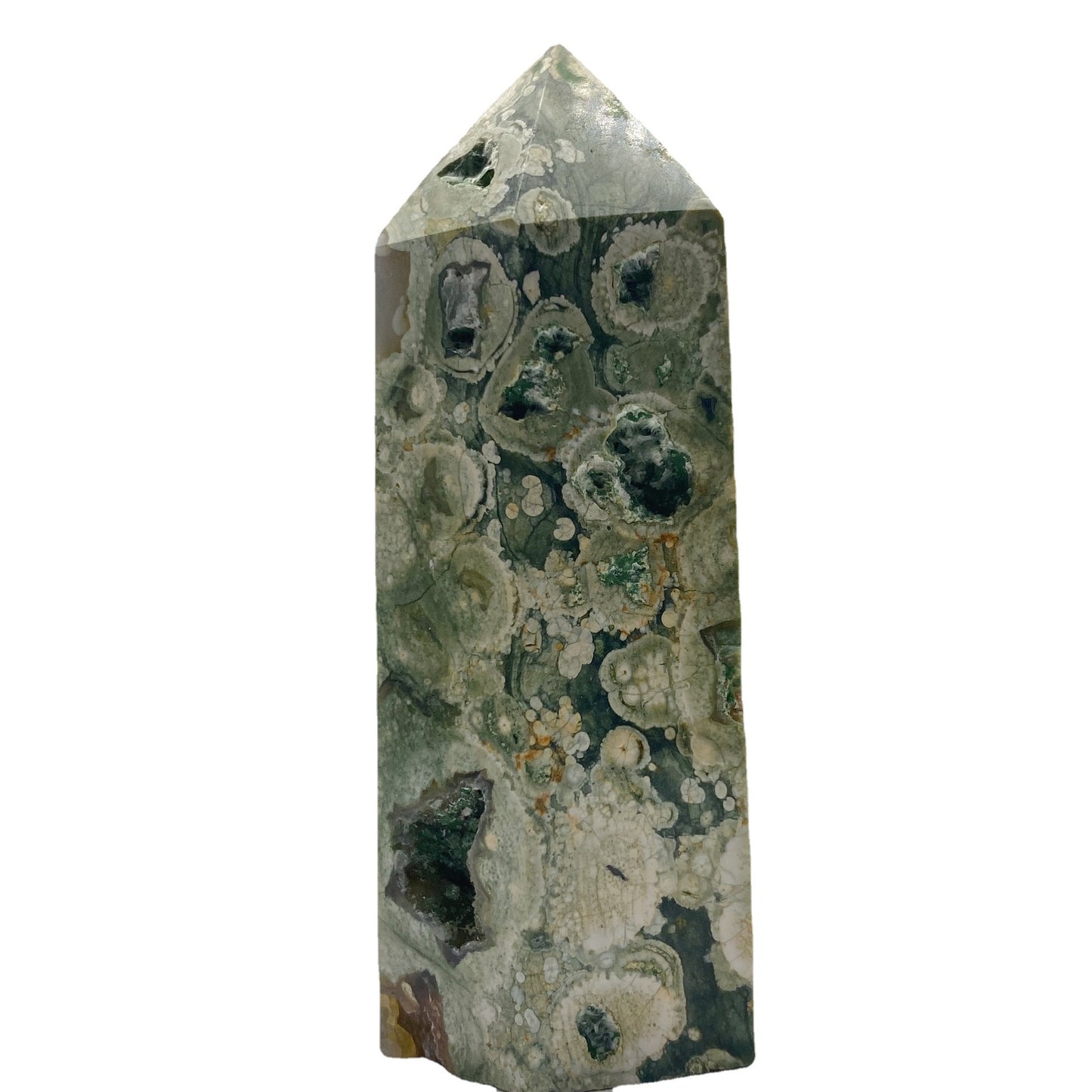 Natural Mineral Stone Finch Small Stone Hexagonal Column Pendant
