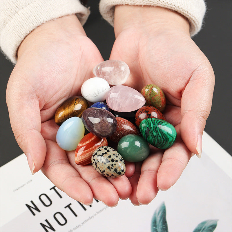 Natural Crystal Jade Egg Rough Office Decoration