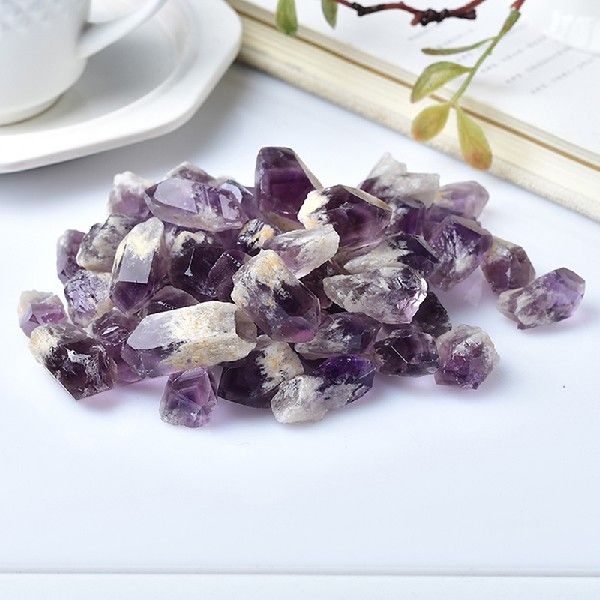 5PC Natural Amethyst Quartz Cluster Crystal Wand Point Raw