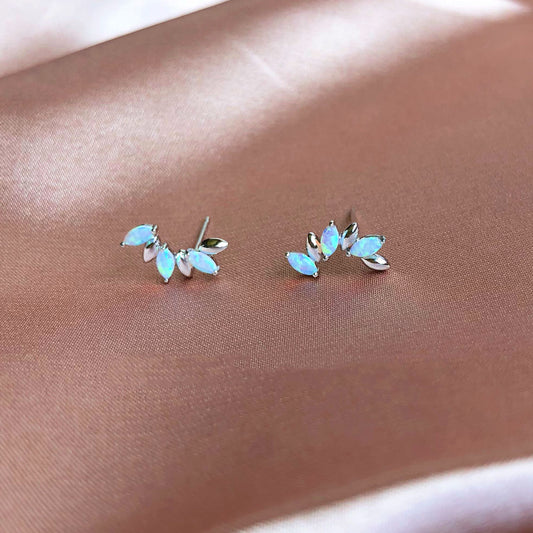 Opal Stone Temperament Entire Sterling Silver Earrings