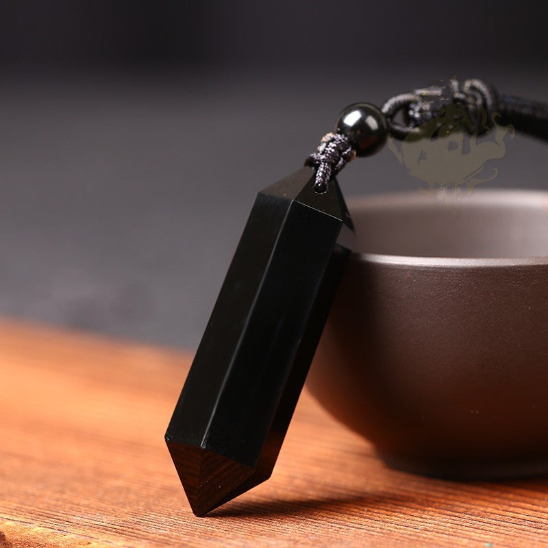 Natural Obsidian Hexagonal Pendant Originality