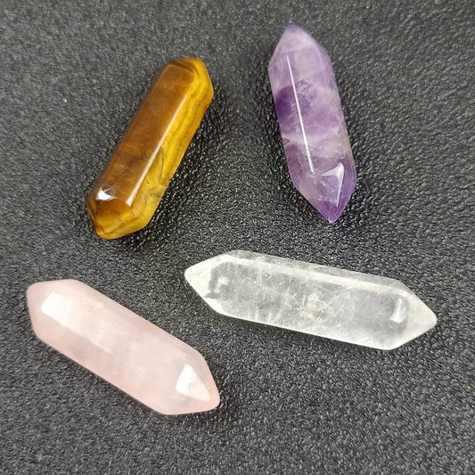 1pc White Clear Quartz Crystal Stones Wand Point Tower