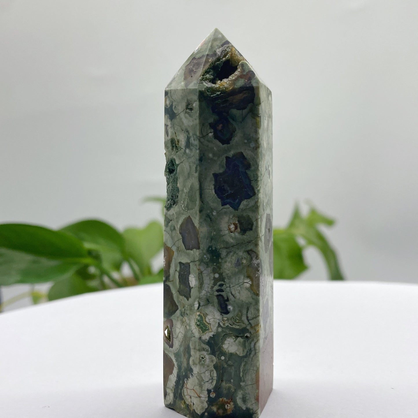 Natural Mineral Stone Finch Small Stone Hexagonal Column Pendant