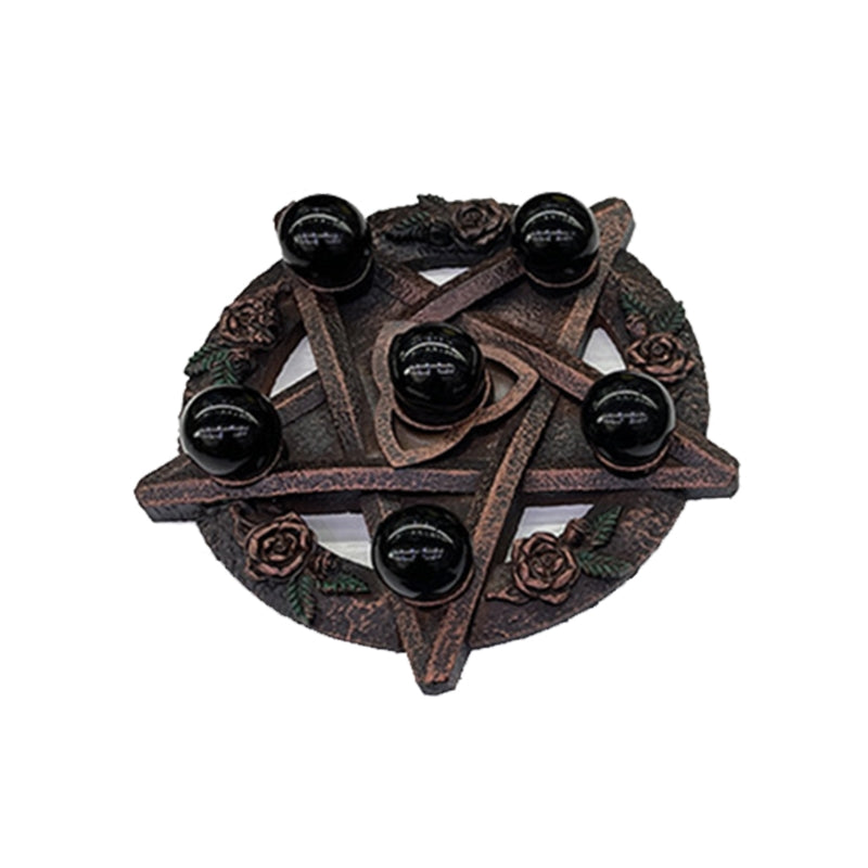 Pentagram Crystal Ball Jade Rough Ornaments