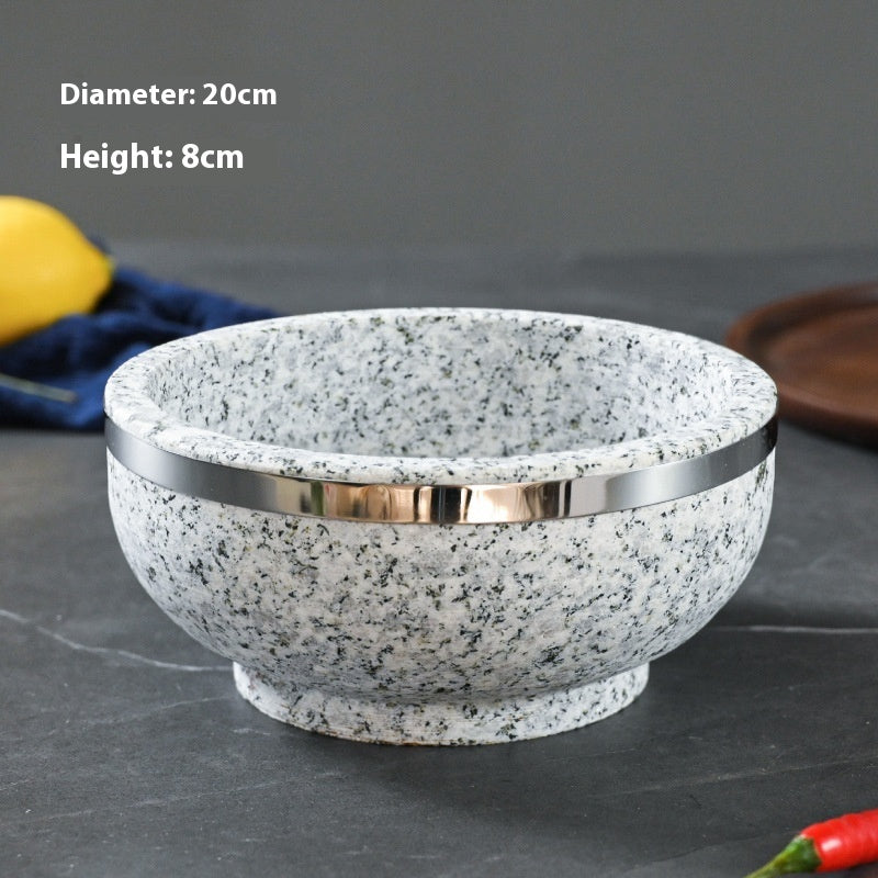 Natural Noodle Stone Pot Stone Bowl Tray