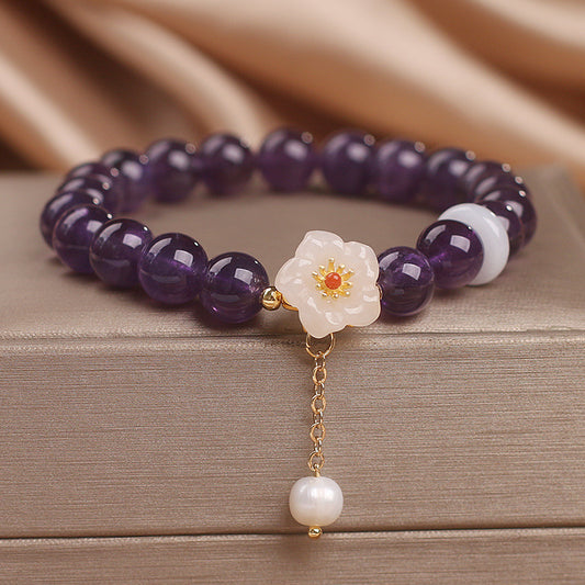 Ethnic Style Natural Garnet Crystal Bracelet