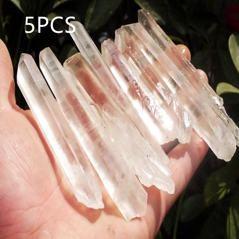 Madagascar Natural White Crystal Hexagonal Prism Rough Stone Specimen Small Crystal Column Rough Stone