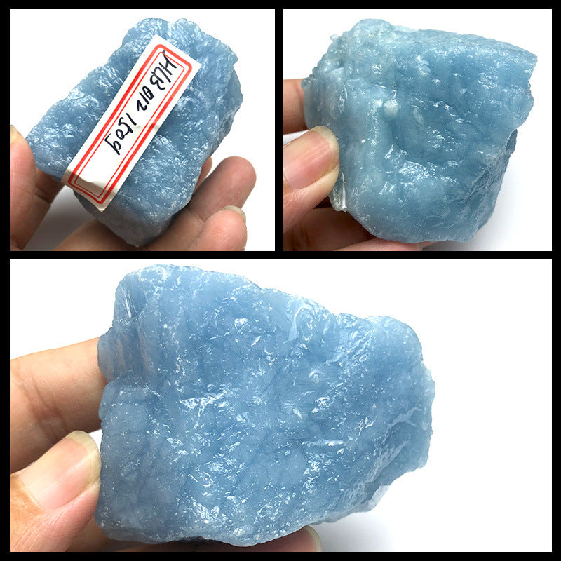 Natural Aquamarine Raw Stone Large Particles Pendulum Diy Pendant