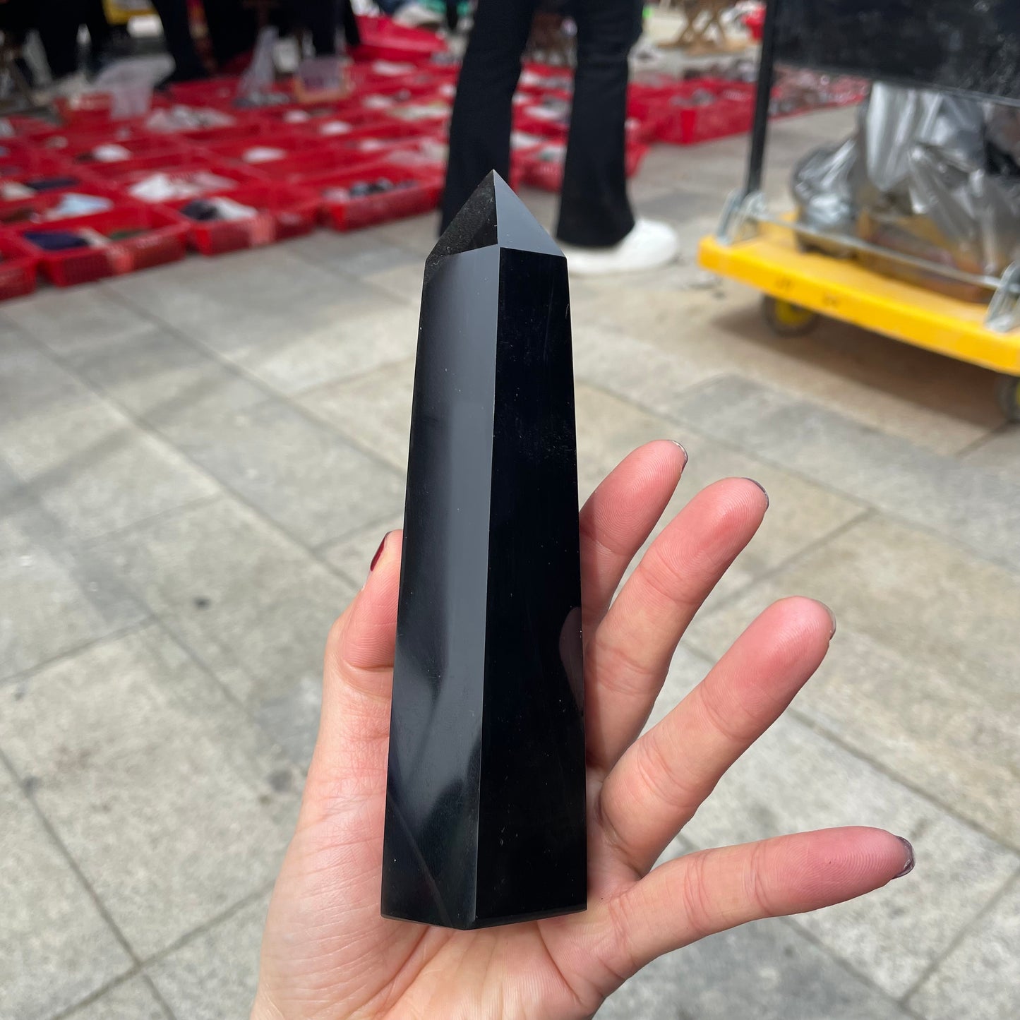 Natural Obsidian Hexagonal Pendant Stone
